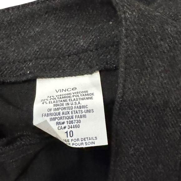 EUC Vince Black Gray Skinny Pants with Streamlined Fit Sz 10 - Picture 8 of 9